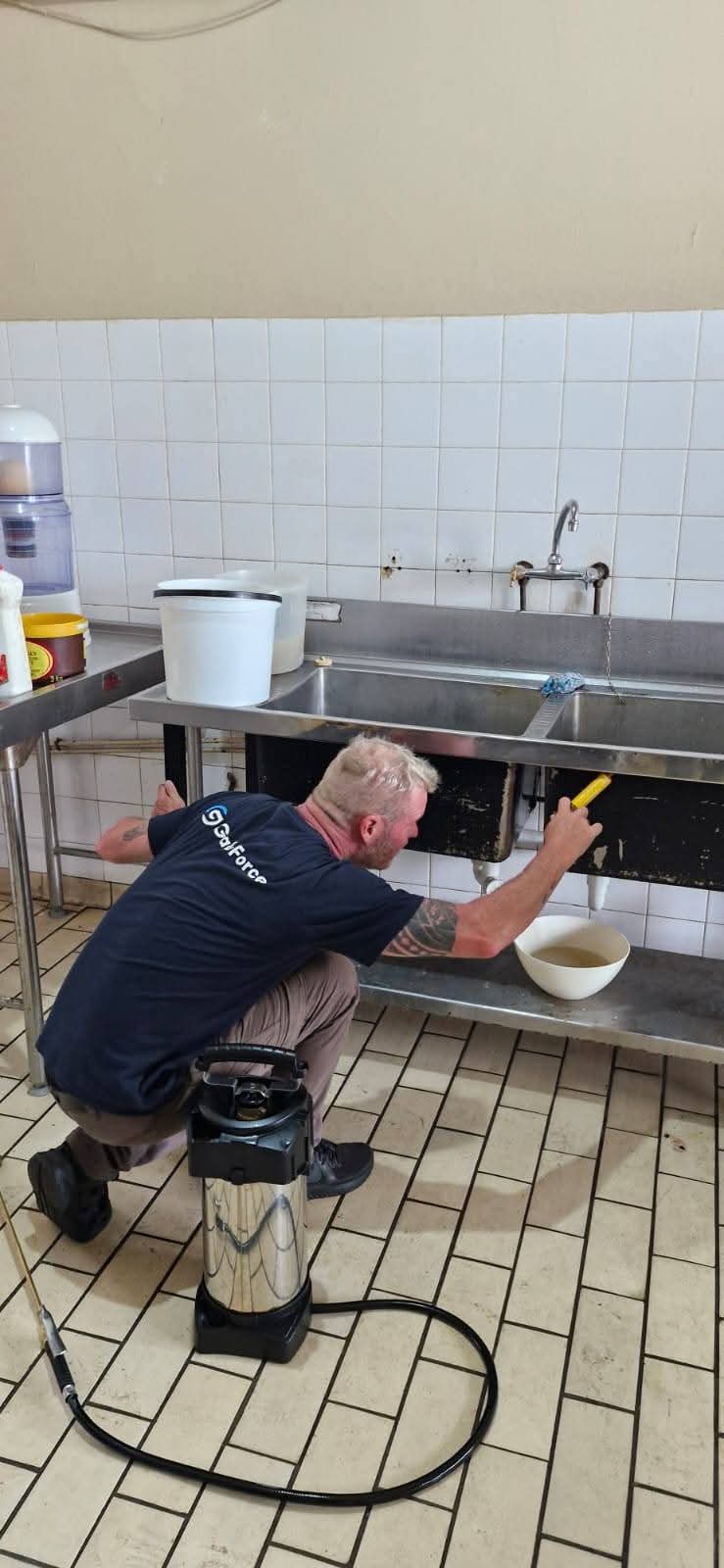 GaleForce owner doing commercial maintenance work