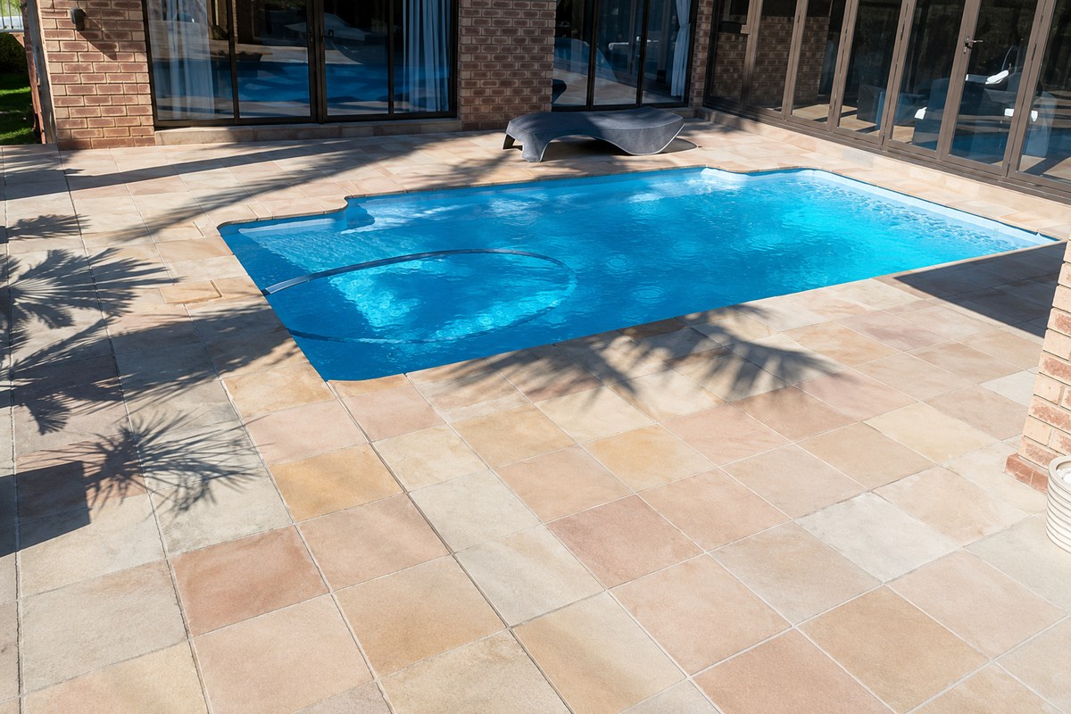 Clean pool patio after GaleForce pressure washing
